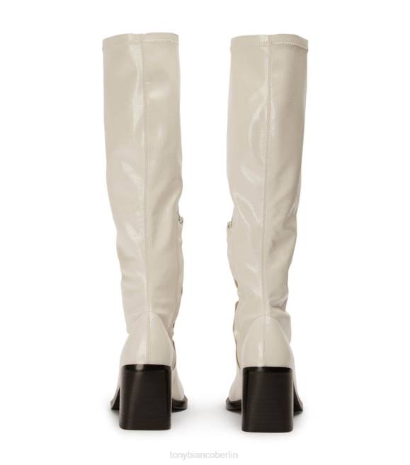 kniehohe Stiefel| de Tony Bianco Frauen Damon-Kalbsstiefel Ecru-Crinkle-Patent 4624428